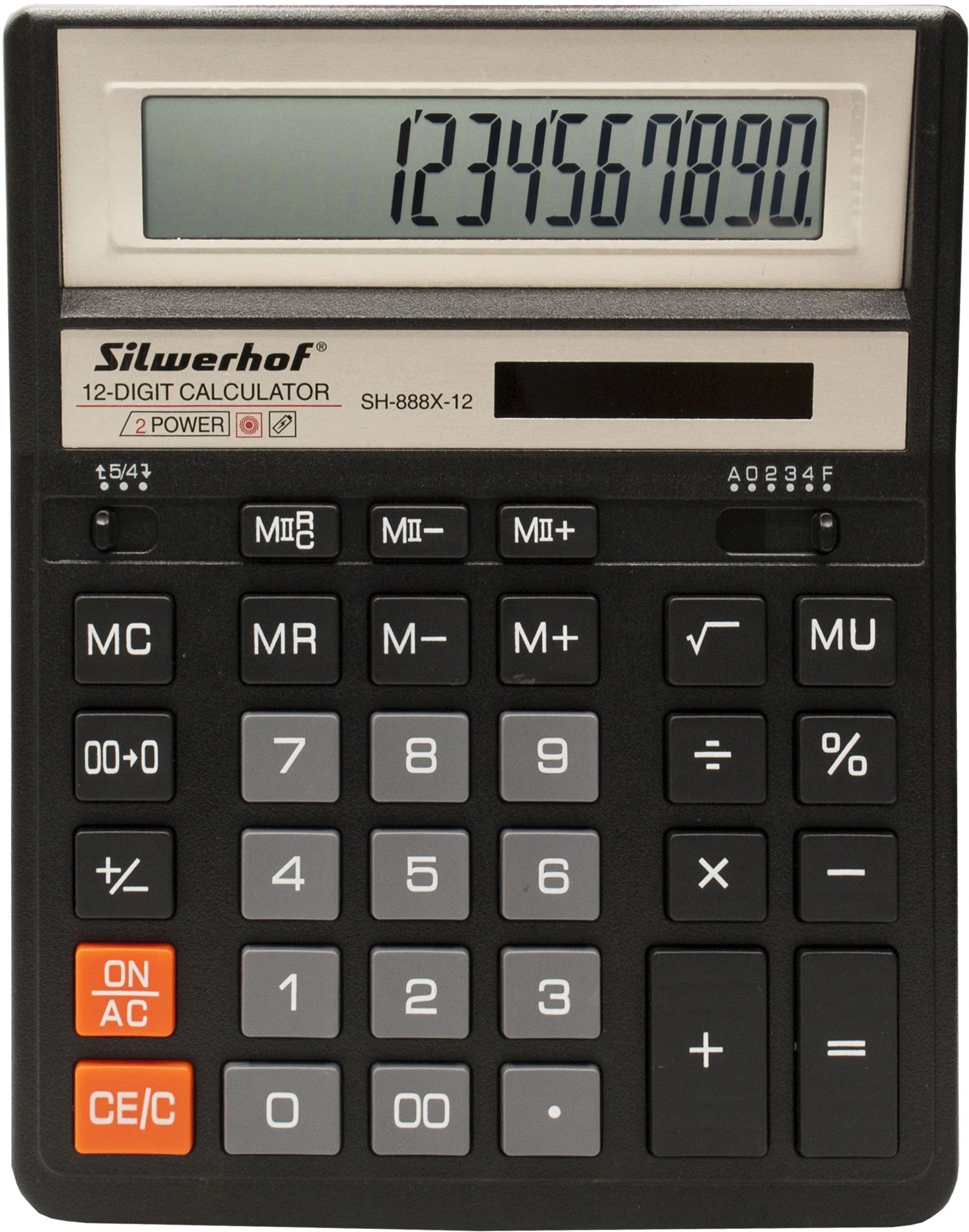 Калькулятор настольный Silwerhof Daily SHD-888X-12 черный 12-разр.