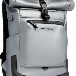 Рюкзак мужской Piquadro C20W CA6291C2OWS/MGR роллтоп серебристый/черный полиуретан