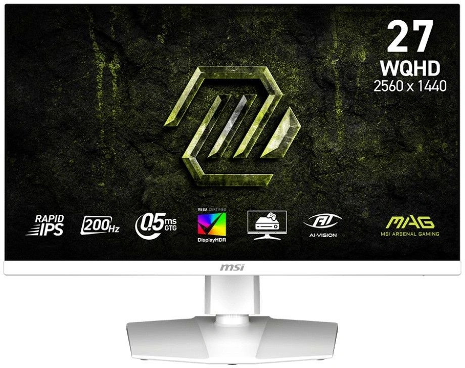 Монитор MSI 27" Mag 274QRFW E20 белый IPS LED 16:9 HDMI матовая HAS Piv 300cd 178гр/178гр 2560x1440 200Hz DP WQ 6.9кг