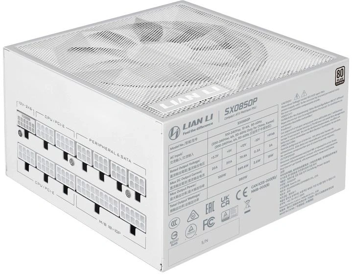 Блок питания Lian-Li ATX 850W SX0850P 80+ platinum (20+4pin) APFC 120mm fan 8xSATA Cab Manag RTL