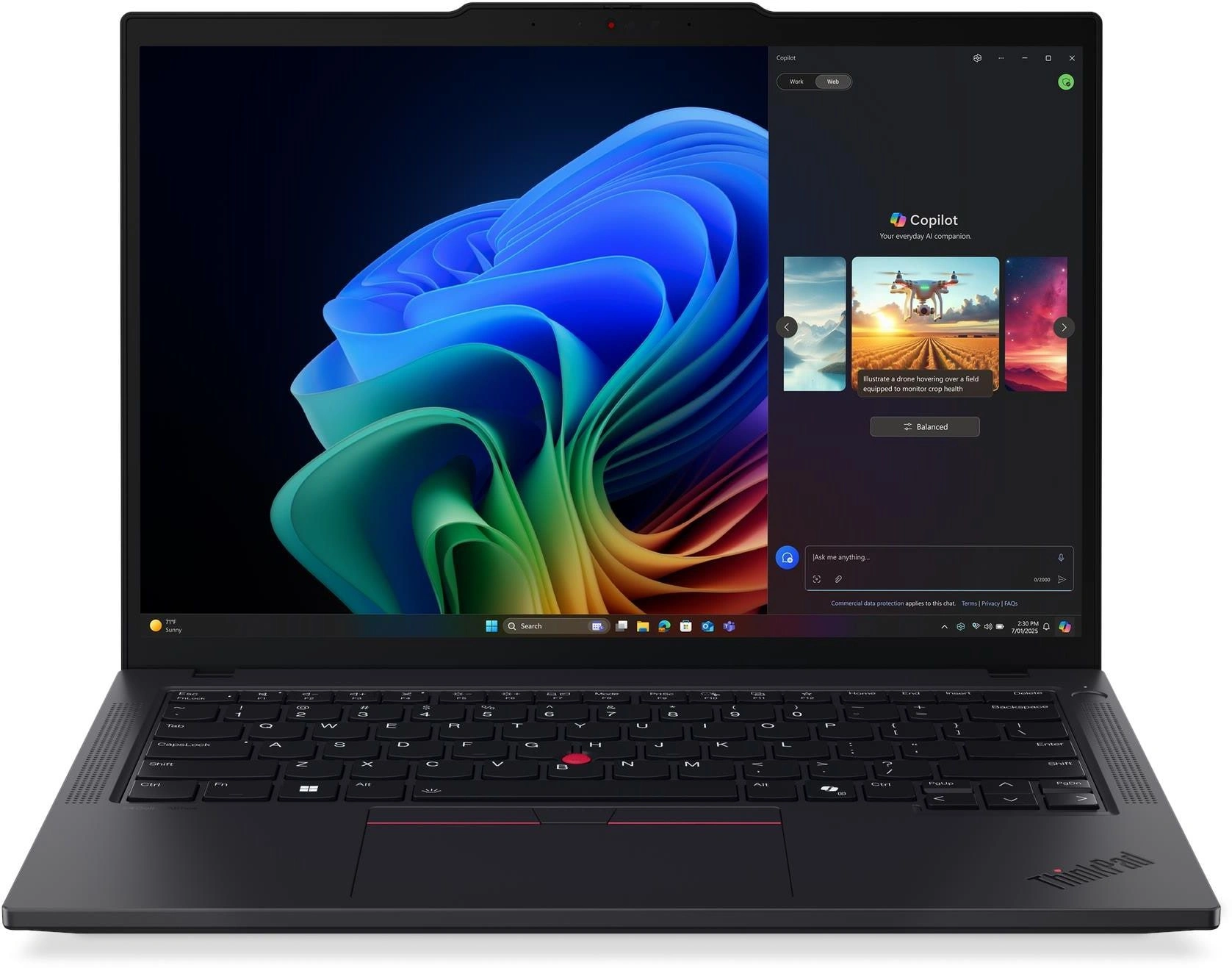 Ноутбук Lenovo ThinkPad T14 G6 Core Ultra 7 258V 32Gb SSD1Tb Intel Arc 140V 14" IPS WUXGA (1920x1200)/ENGKBD Windows 11 Pro black WiFi BT Cam (21QG005EGQ)