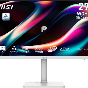 Монитор MSI 27" Pro MAX 271QPHW E14 белый IPS LED 4ms 16:9 HDMI M/M матовая HAS Piv 1500:1 300cd 178гр/178гр 2560x1440 144Hz DP Quad 2K (1440p) USB 5.85кг