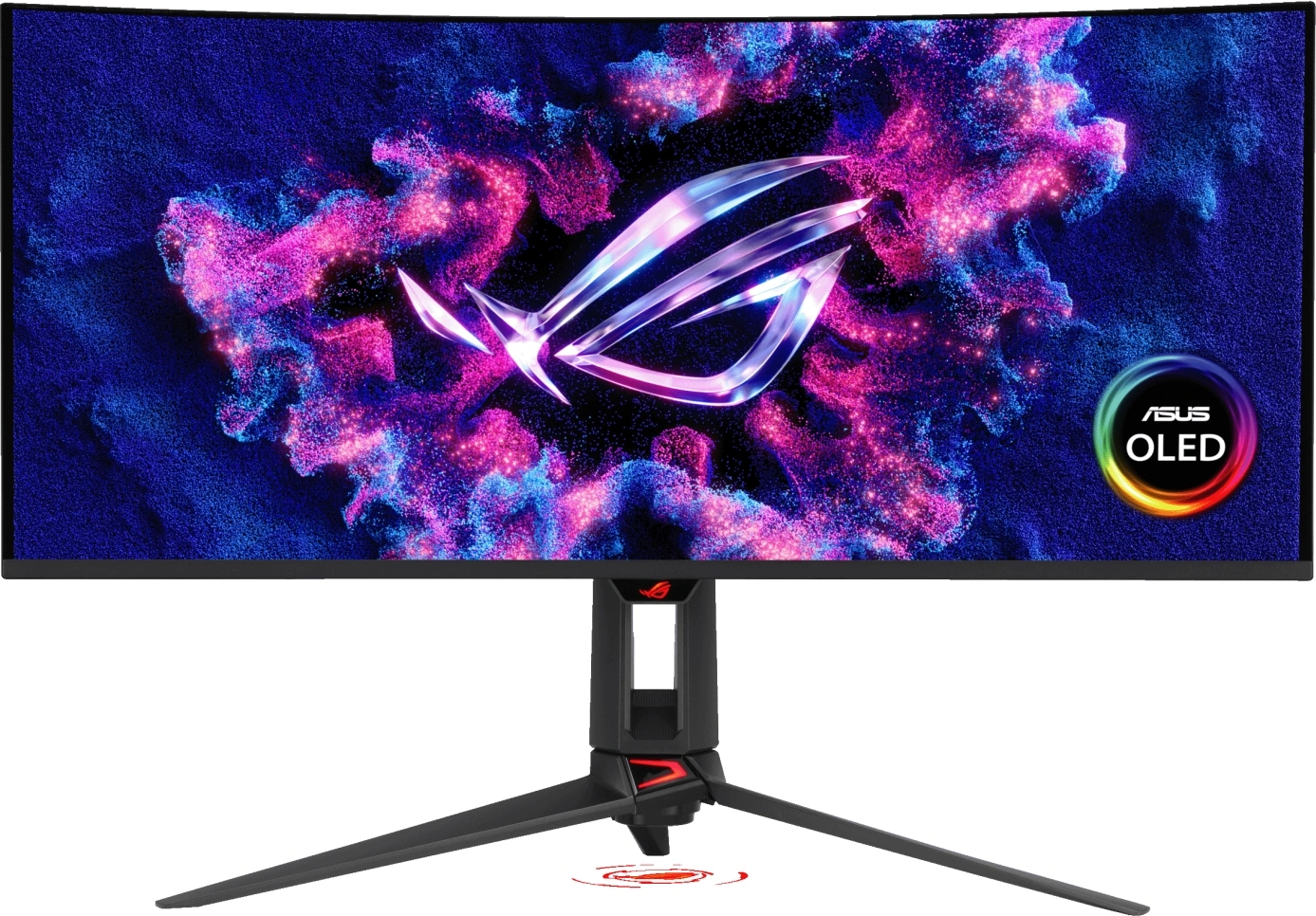 Монитор Asus 34" ROG Swift PG34WCDN черный QD OLED LED 21:9 HDMI матовая HAS Piv 1300cd 178гр/178гр 3440x1440 360Hz DP 2K USB 8.3кг
