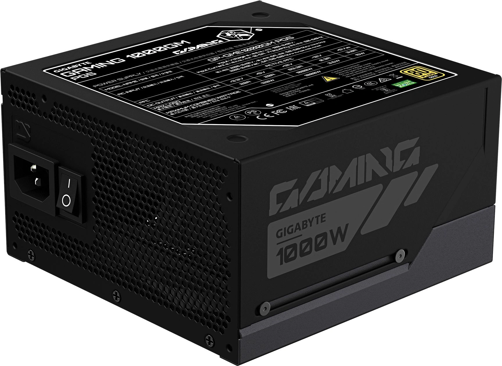 Блок питания Gigabyte ATX 1000W GP-GME1000GM PG5 80+ gold (20+4pin) APFC 120mm fan 8xSATA Cab Manag RTL