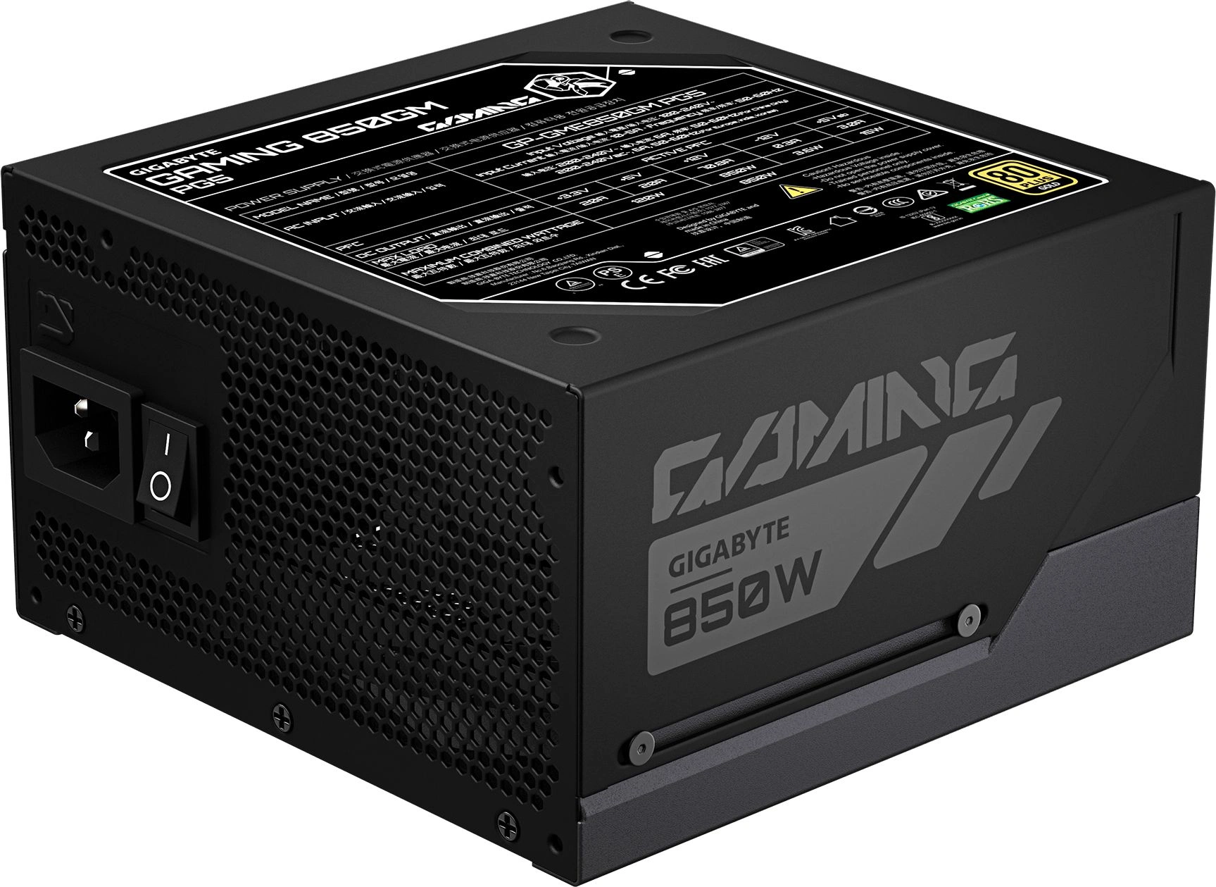 Блок питания Gigabyte ATX 850W GP-GME850GM PG5 80+ gold (20+4pin) APFC 120mm fan 8xSATA Cab Manag RTL