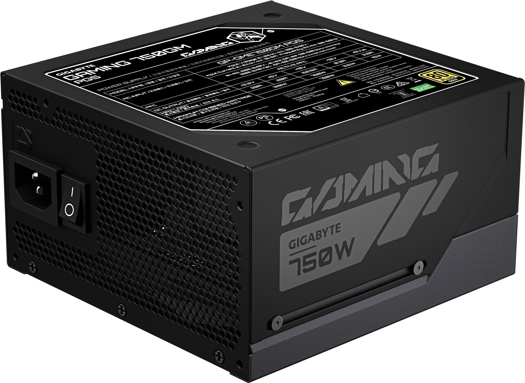 Блок питания Gigabyte ATX 750W GP-GME750GM PG5 80+ gold (20+4pin) APFC 120mm fan 8xSATA Cab Manag RTL