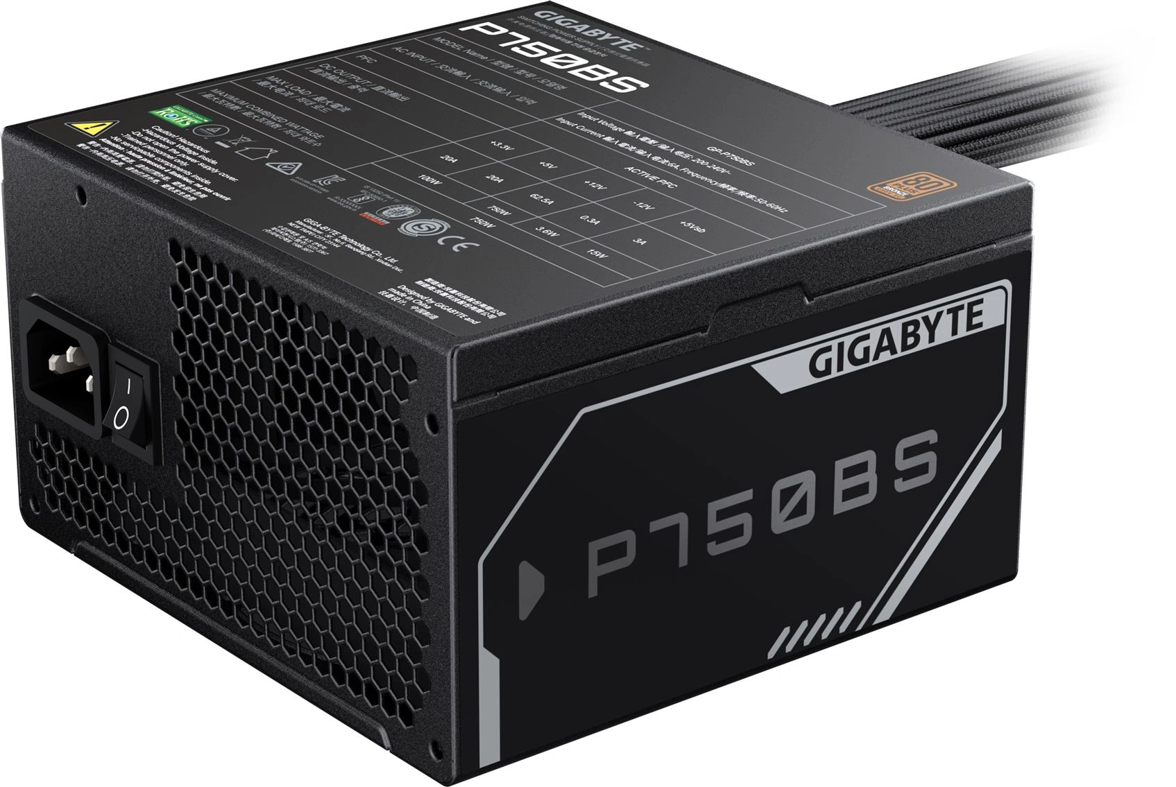 Блок питания Gigabyte ATX 750W GP-P750BS 80+ bronze (20+4pin) APFC 120mm fan 8xSATA RTL