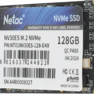Накопитель SSD Netac PCIe 3.0 x4 128GB NT01NV30ES-128-E4X NV30ES M.2 2242