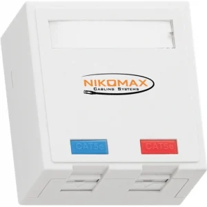 Розетка Nikomax NMC-WO2UD2-FT-ST-WT информ. Keystone RJ45 2 кат.5E UTP бел.
