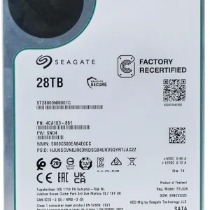 Жесткий диск Seagate SATA-III 28Tb ST28000NM001C Factory Recertified Server Exos 512E (7200rpm) 512Mb 3.5"