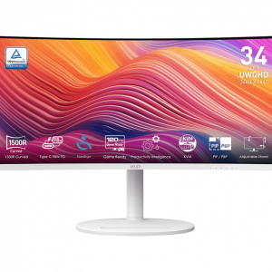 Монитор MSI Modern MD342CQPW 34" 3440x1440, VA, Curved, 120Hz, 4ms, 100M1, 300cd, VGA, HDMI, DP, 3xUSB, Speaker, H. adj, VESA, 1y, White / MSI 9S6-3PC59H-036 / Монитор MSI Modern MD342CQPW 34" 3440x1440, VA, Curved, 120Hz, 4ms, 100M1, 300cd, VGA, HDMI, DP, 3xUSB, Speaker, H. adj, VESA, 1y, White/ MSI Modern MD342CQPW 34" 3440x1440, VA, Curved, 120Hz, 4ms, 100M1, 300cd, VGA, HDMI, DP, 3xUSB, Speaker, H. adj, VESA, 1y, White