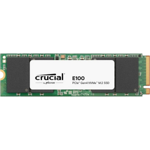 Твердотельный накопитель / Crucial CT1000E100SSD8 / Твердотельный накопитель/ Crucial SSD E100, 1000GB, M.2(22x80mm), NVMe, PCIe 4.0 x4, 3D TLC, R/W 5000/4500MB/s, TBW 80, DWPD 0.3 (12 мес)