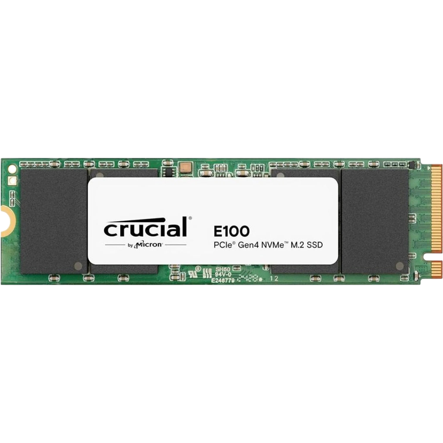 Твердотельный накопитель / Crucial CT1000E100SSD8 / Твердотельный накопитель/ Crucial SSD E100, 1000GB, M.2(22x80mm), NVMe, PCIe 4.0 x4, 3D TLC, R/W 5000/4500MB/s, TBW 80, DWPD 0.3 (12 мес)