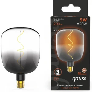 Лампа филам. Gauss Filament V140 5Вт цок.:E27 шар 220B св.свеч.бел.теп. (упак.:10шт) (1008802105)