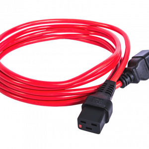 Шнур питания с фиксатором IEC 60320 C19/IEC 60320 C20, 16 А / 250 В (3 х 1,5), длина 3 м, красный / ЦМО R-16-Cord-C19-C20-3-Red / Шнур питания с фиксатором IEC 60320 C19/IEC 60320 C20, 16 А / 250 В (3 х 1,5), длина 3 м, красный