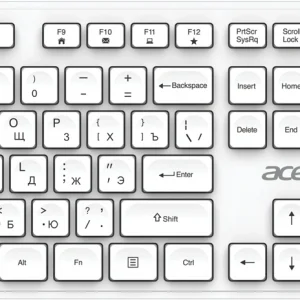 Клавиатура + мышь Acer OCC503 клав:белый мышь:белый USB беспроводная (ZL.ACC11.00L)