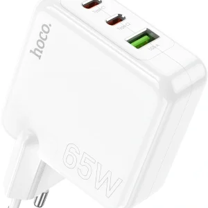 Сетевое зар./устр. Hoco C115A Header PD65W three-port(2C1A) charger(EU) 65W (PD+QC) белый (98312)