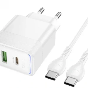 Сетевое зар./устр. Hoco CS112A Lounge PD30W+QC3.0 with cable 30W (PD+QC) белый (80417)