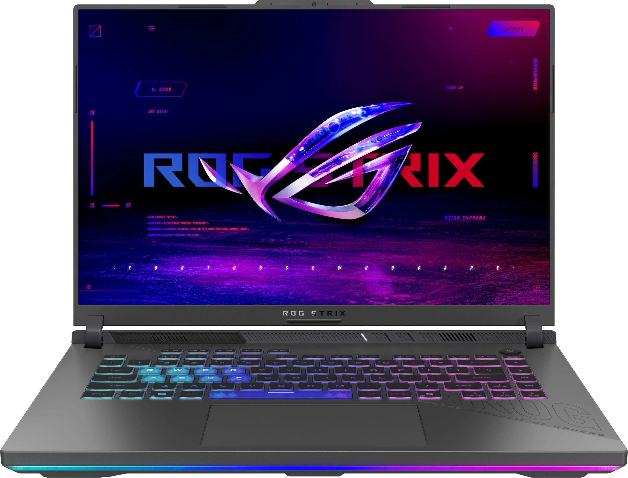 Ноутбук Asus ROG Strix G16 G614PP-TS206 Ryzen 9 8940HX 32Gb SSD512Gb NVIDIA GeForce RTX 5070 8Gb 16" IPS 2.5K (2560x1600) без ОС green WiFi BT Cam (90NR0L68-M009F0)