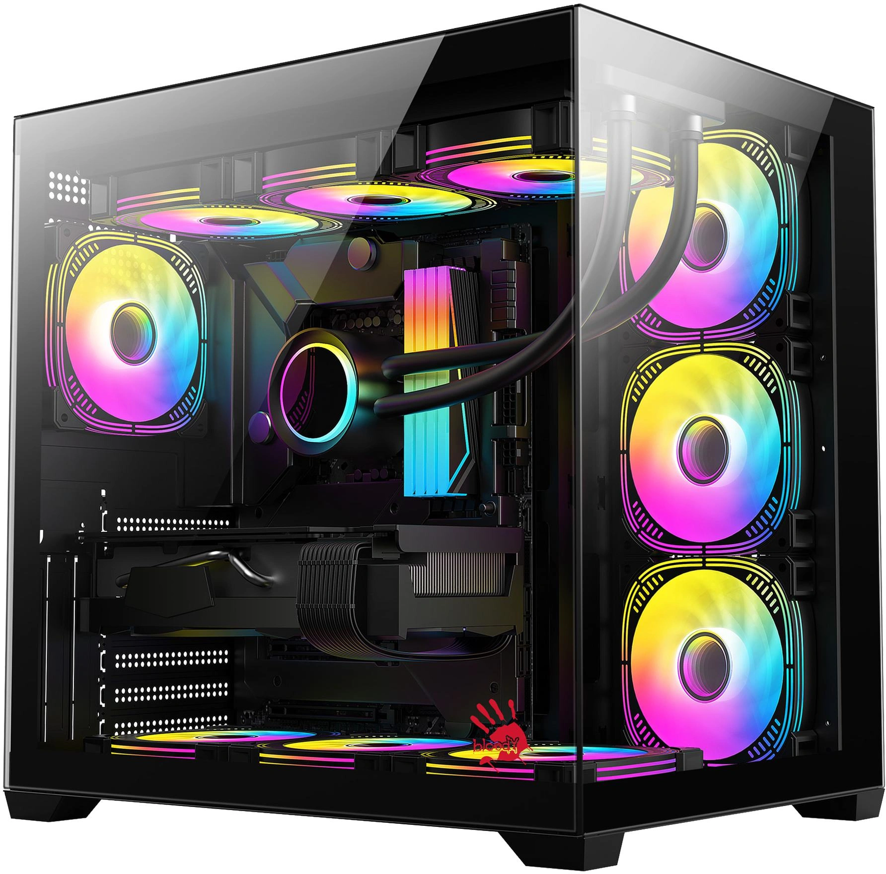 Корпус Bloody CC-122 черный без БП ATX 10x120mm 1xUSB2.0 1xUSB3.0 audio