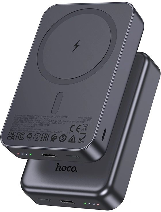 Мобильный аккумулятор Hoco J160A 10000mAh 20W 3A серый (64097)