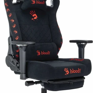 Кресло игровое A4Tech Bloody GC-670 черный искусственная замша крестов. металл подст.для ног
