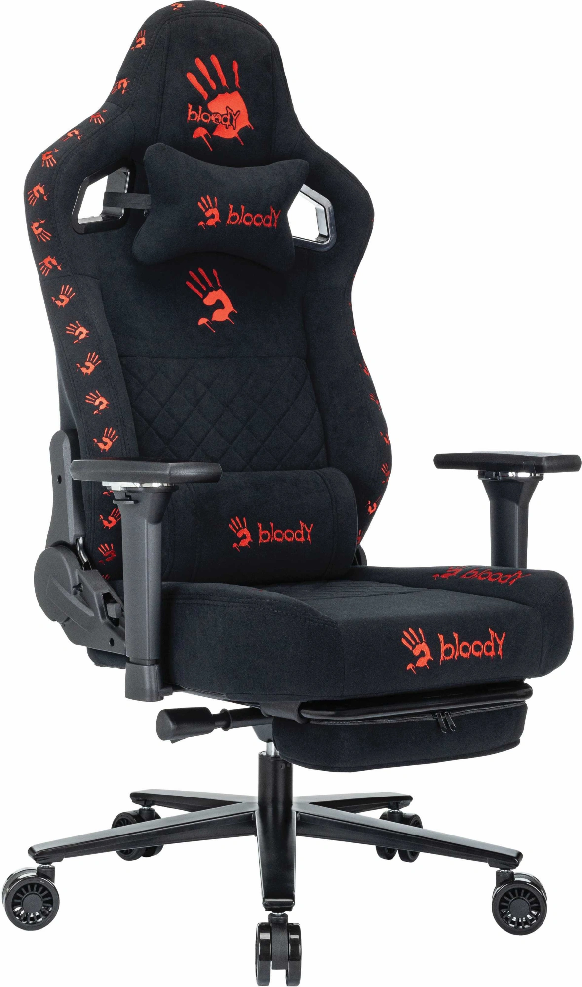 Кресло игровое A4Tech Bloody GC-670 черный искусственная замша крестов. металл подст.для ног