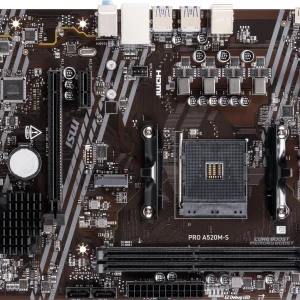 Материнская плата MSI PRO A520M-S Soc-AM4 AMD A520 2xDDR4 mATX AC`97 8ch(7.1) GbLAN RAID+HDMI