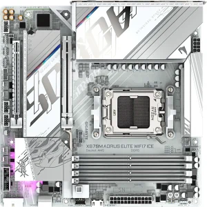 Материнская плата Gigabyte X870M AORUS ELITE WIFI7 ICE Socket AM5 AMD X870 4xDDR5 mATX AC`97 8ch(7.1) 2.5Gg RAID+HDMI