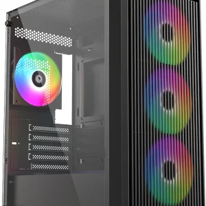 Корпус ID-Cooling Ware 300 черный без БП mATX 6x120mm 2xUSB2.0 1xUSB3.0 audio bott PSU