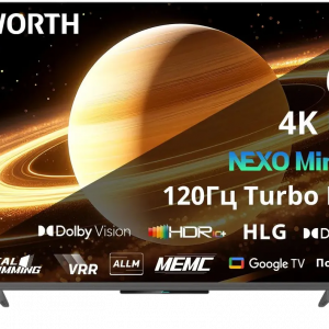Телевизор ЖК 65`` Skyworth / Skyworth 65X66H / 65", Ultra HD, QD-MiniLED, Full Array Local Dimming, Matte Screen, 350Nit, Google TV, DVB-T2/C/S2, 2.0 ch Sound 15W2 Dolby Atmos, 120Hz HSR, 3 HDMI, 2 USB, Digital Audio Output, LAN, Composite output, CI, Выход для наушников, 2 Pole, безрамочный дизайн, 2025