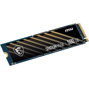 Твердотельный накопитель / MSI S78-440K380-P83 / MSI SSD SPATIUM M450 V1, 500GB, M.2(22x80mm), NVMe, PCIe 4.0 x4, 3D TLC, R/W 3000/2000, IOPs 370 000/580 000, TBW 150, DWPD 0.16 (5 years)