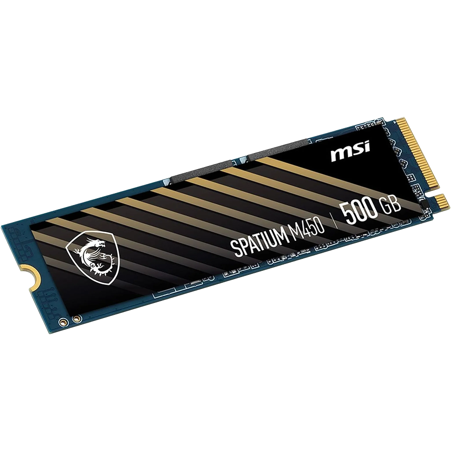 Твердотельный накопитель / MSI S78-440K380-P83 / MSI SSD SPATIUM M450 V1, 500GB, M.2(22x80mm), NVMe, PCIe 4.0 x4, 3D TLC, R/W 3000/2000, IOPs 370 000/580 000, TBW 150, DWPD 0.16 (5 years)