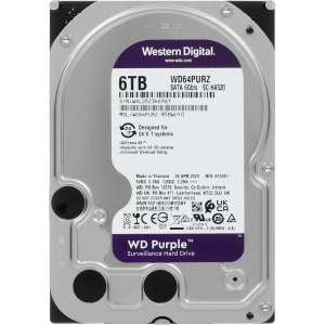 Жесткий диск / Seagate WD64PURZ / Жесткий диск/ RECERTIFIED HDD WD SATA3 6TB Purple Surveillancer 5400 RPM 256Mb 1 year warranty RECERTIFIED