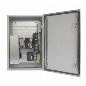 Коммутатор / OSNOVO OS-46TB1(SW-81602/ILS(port 90W)) / Коммутатор/ OSNOVO Уличный управляемый (L2+) коммутатор на 18 портов с термостабилизацией, резервным питанием и функцией мониторинга температуры/влажности/напряжения на базе уличной станции OSNOVO OS-46TB1. Порты 2 x GE (10/100/1000Base-T) с PoE BT (до 90W) + 14 x GE (10/100/1000Base-T) с PoE (до 30W) + 2 x GE SFP (1000Base-X). Соответствует стандартам PoE IEEE 802.3af/at/bt. Суммарный бюджет PoE до 360W. Металлический шкаф (ШxВxГ) 400х600х210мм, питание AC195-265V. АКБ 48В(7Ач)), оптический к