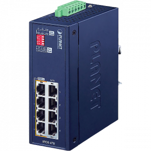 Инжектор / PLANET IPOE-470 / Инжектор/ PLANET IPOE-470 IP30 Industrial 4-port 10/100/1000T 95W 802.3bt PoE++ Injector Hub (240 Watts PoE budget, PoE Usage LED, BTPoH/Force DIP switch, -40~75 degrees C, dual 48V~54V DC)