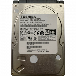 Жесткий диск / Toshiba MQ01ABD075R / Жесткий диск/ HDD Toshiba SATAII 750Gb 2.5"" 5400 rpm 8Mb OFFICIAL RECERTIFIED 1 year warranty (replacement WD5000LPCX, MQ01ACF050, HDWK105UZSVA, ST500LM030)