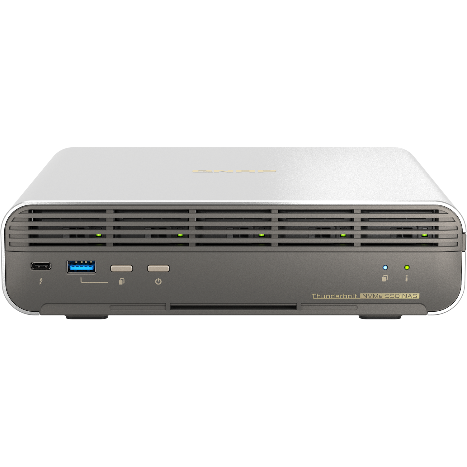 Сетевое хранилище без дисков / QNAP TBS-h574TX-i5-16G / Сетевое хранилище без дисков/ SMB QNAP TBS-h574TX-i5-16G 5-bay E1.S or M.2 2280 PCIe NVMe, Intel Core i5-1340PE 12C(4P+8E)/16T up to 4.50GHz, 16 GB RAM, 1 x 10 GBASE-T, 2xUSB 3.2 Gen 1 port, 1xUSB 2.0 port, HDMI Output