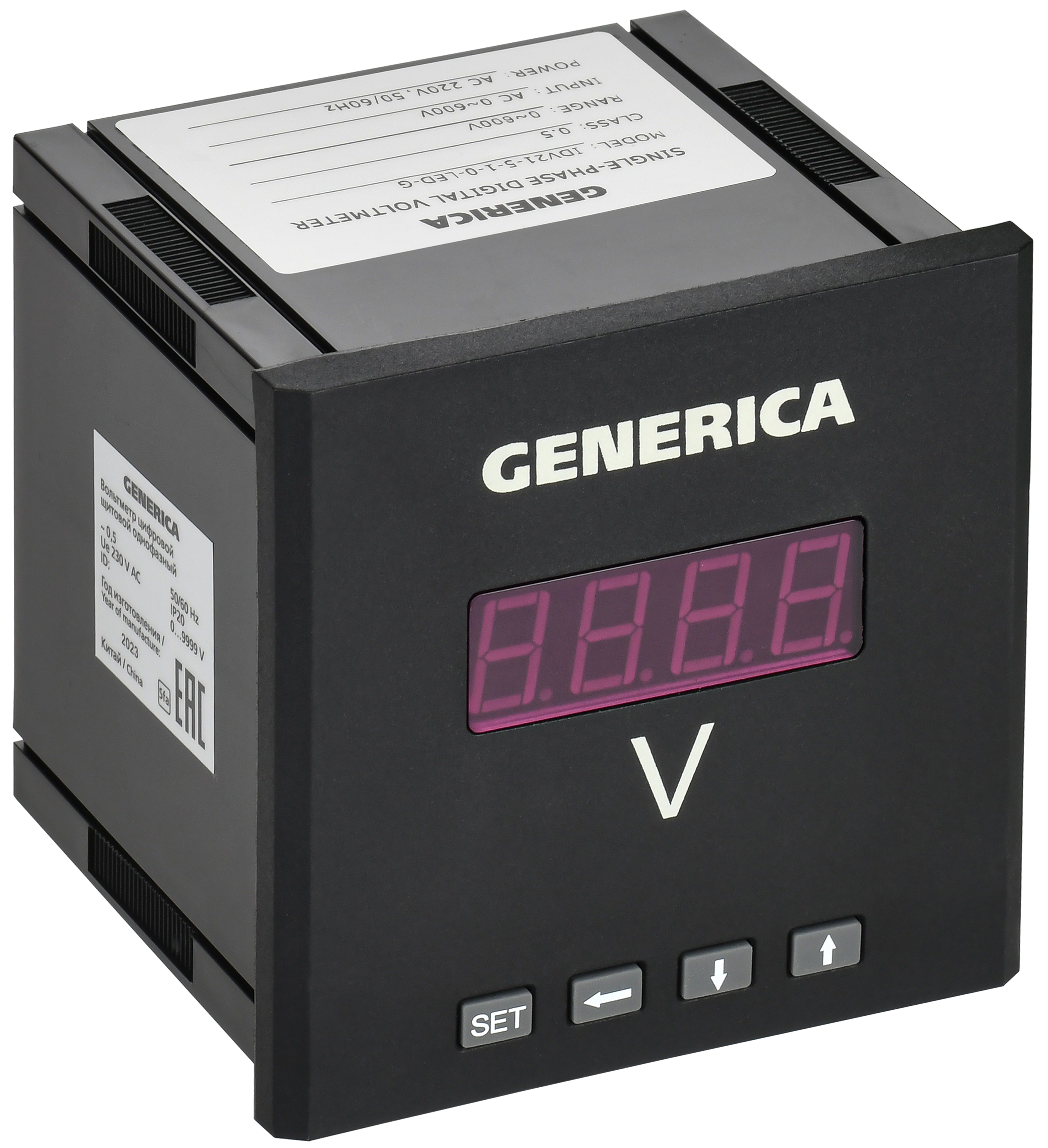 Вольтметр цифр. щит. 1-ф. 96х96 LED GENERICA / IEK IDV21-5-1-0-LED-G / Вольтметр цифр. щит. 1-ф. 96х96 LED GENERICA