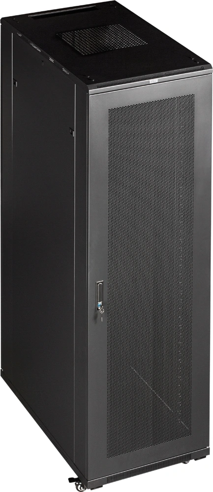 Шкаф серверный Lanmaster (TWT-CBB-32U-6X6-G1) напольный 32U 600x600мм пер.дв.стекл металл 2 бок.пан. 800кг черный
