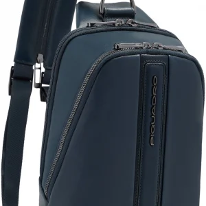 Рюкзак слинг мужской Piquadro Victor CA7174W143/BLU синий натур.кожа