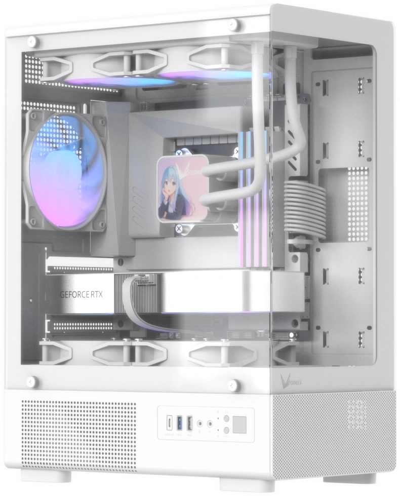 Корпус Formula Crystal Z1CM Plus AR v2 белый без БП mATX 2x120mm 1xUSB2.0 1xUSB3.0 audio bott PSU