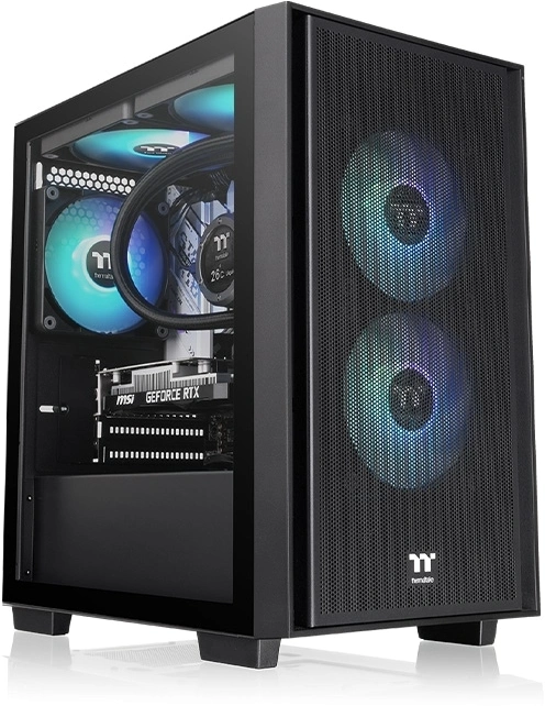 Корпус Thermaltake Versa H16 TG черный без БП mATX 11x120mm 7x140mm 2xUSB3.0 audio bott PSU