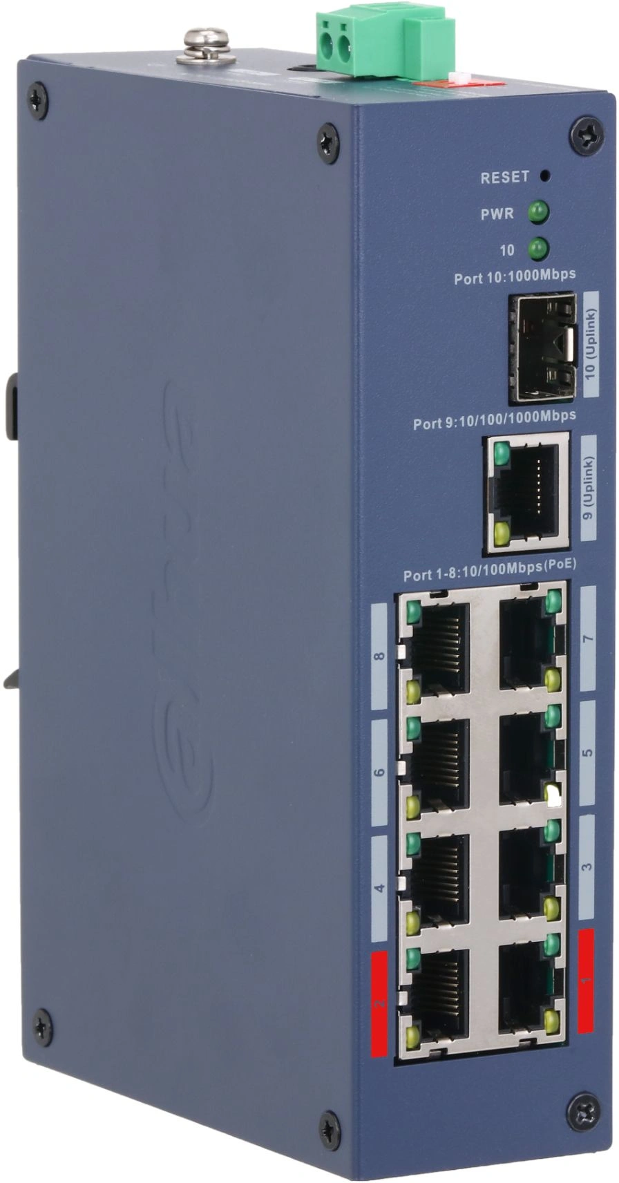 Коммутатор Dahua DH-CHS4110-8ET-110 8x100Мбит/с 1x1Гбит/с 1xКомбо(1000BASE-T/SFP) 1SFP 8PoE управляемый