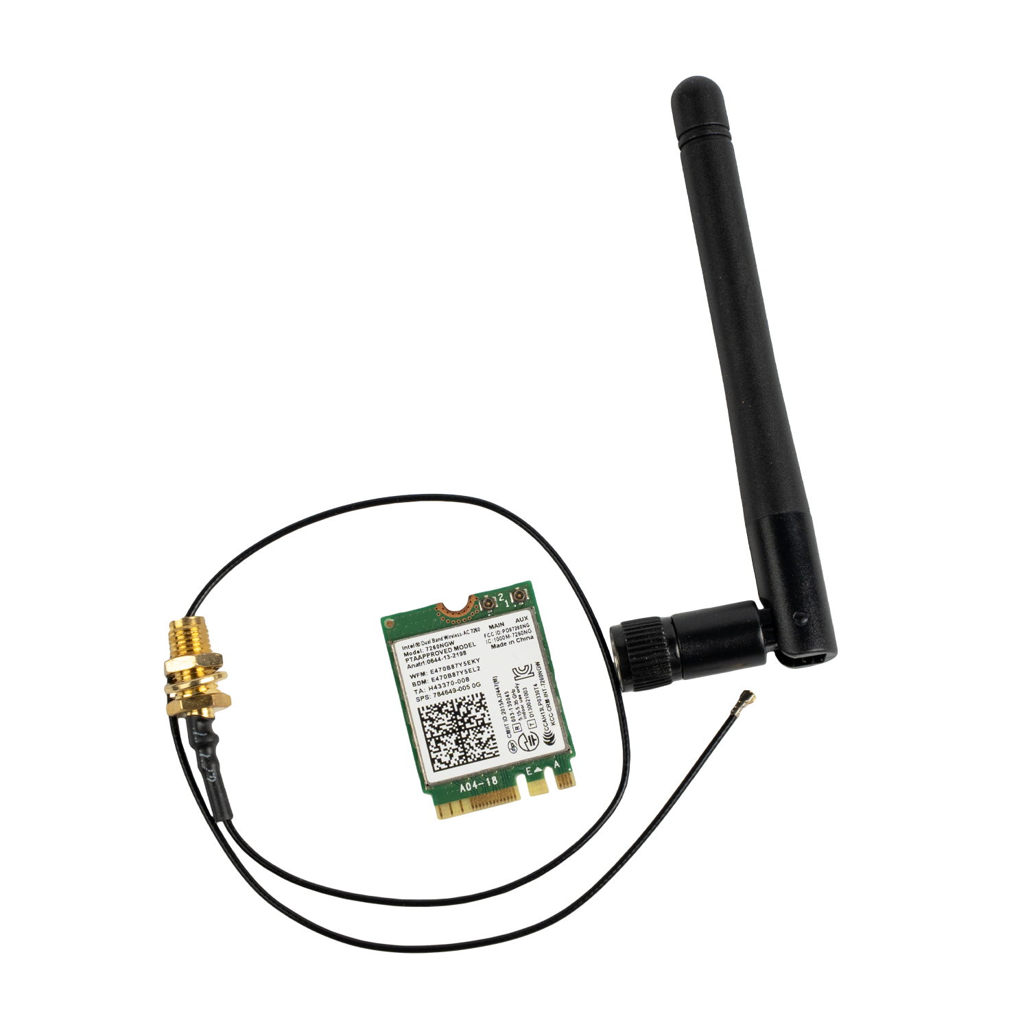 Комплект доработки WiFi с внешн.ант. для Msata J3455/AG-J4125/AG-4030U/i5-8260U/i5-6360/6300 (WL-N1)