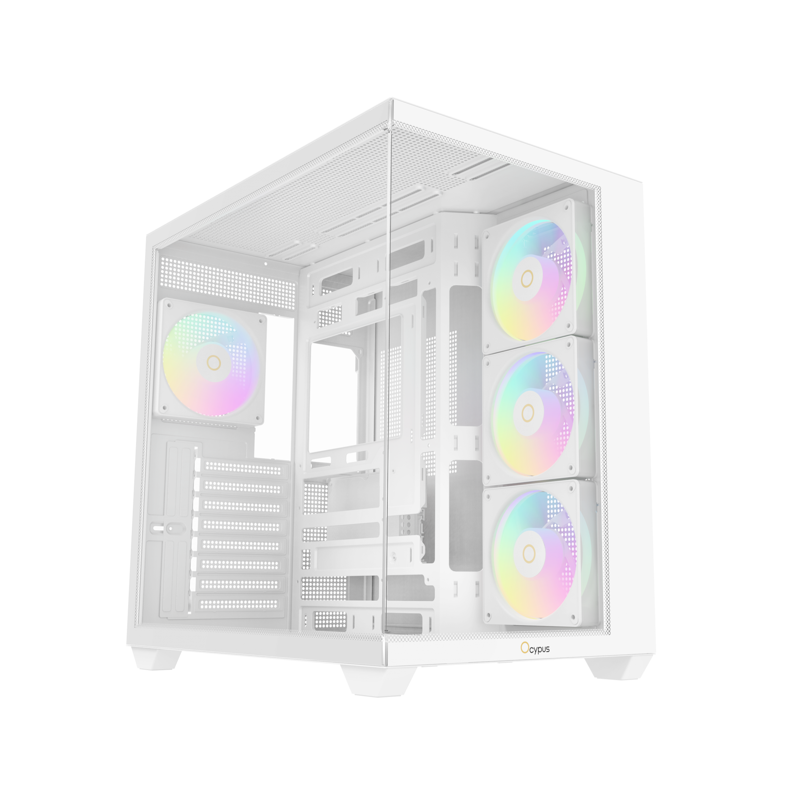 Корпус ПК без блока питания / Ocypus Gamma C74 WH ARGB White / Корпус ПК без блока питания/ Case Ocypus Gamma C74 WH ARGB, Midi-Tower, TG, 4x120mm ARGB, 2xUSB-A 3.0 + 1xUSB-C 3.1, ATX, mATX, mITX White