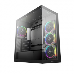 Deepcool CG580 4F V2 без БП, боковое окно (панорама), 4x120mm ARGB PWM вентилятора, черный, ATX (R-CG580-BKADA4-G-2)