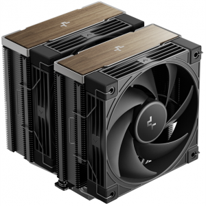DEEPCOOL AK620 G2 LGA1851/1700/1200/115X/AM5/AM4 (8шт/кор, TDP 260W, PWM, DUAL Fan 120mm, 6 тепл. трубок, Copper Base, Wood-grain top cover, черный) RET (R-AK620G2-BKNNMN-GJD)