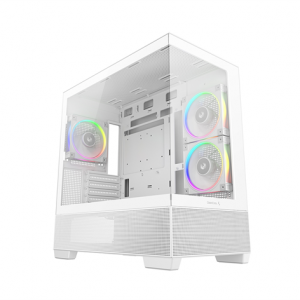 Deepcool CG380 3F WH без БП, боковое окно (панорама), 3x120mm ARGB PWM вентилятора, белый, mATX (R-CG380-WHAGM3-G)