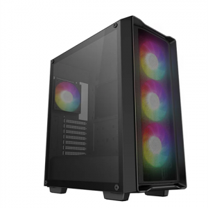 Deepcool CC560 MESH V2 без БП, боковое окно (закаленное стекло), 3x120мм ARGB LED вентилятор спереди и 1x120мм ARGB LED вентилятор сзади, черный, ATX (R-CC560-BKAMA4-G-2)